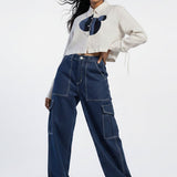 Flat cargo pants